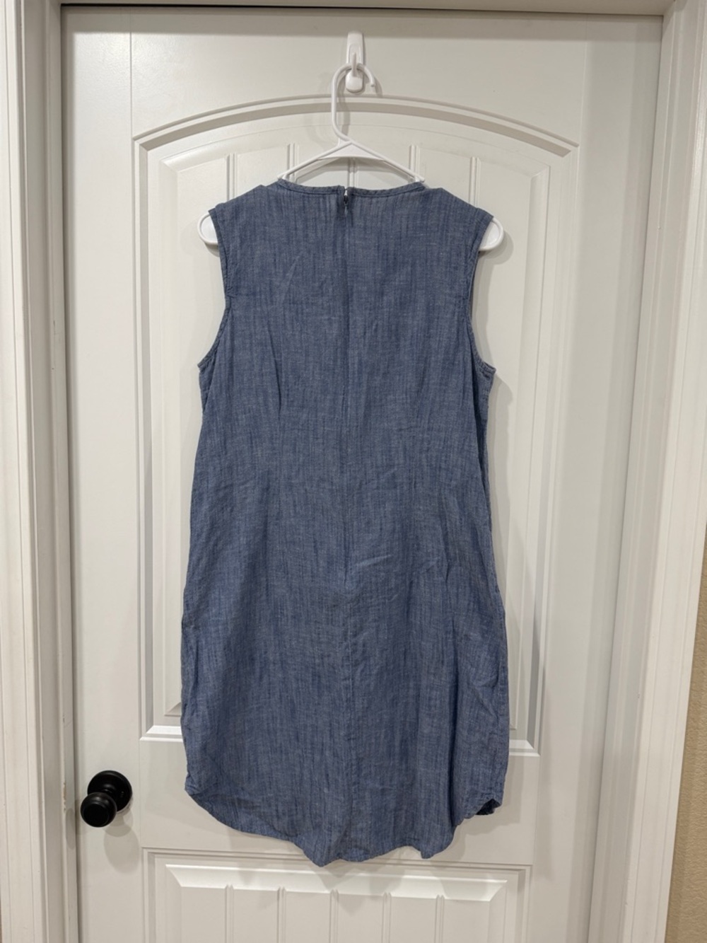 EUC Ariat Blue Sleeveless Chambray Dress with Tassel Neck - Picture 8 of 8